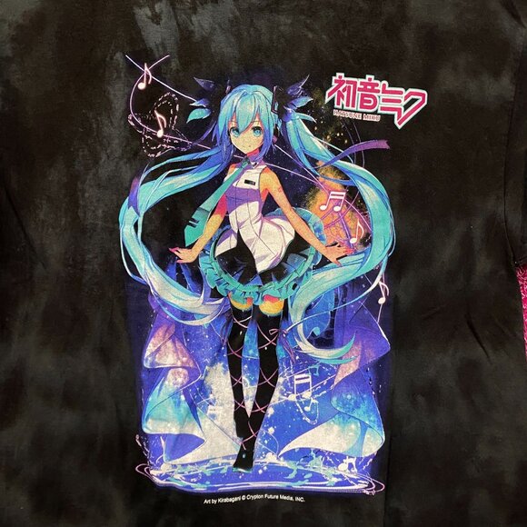 Hatsune Miku Power Up With Music tiedye Tshirt size medium - Picture 2 of 4